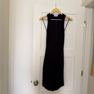 House of Harlow 1960 Black Midi Dress Ribbed Bodycon Size M